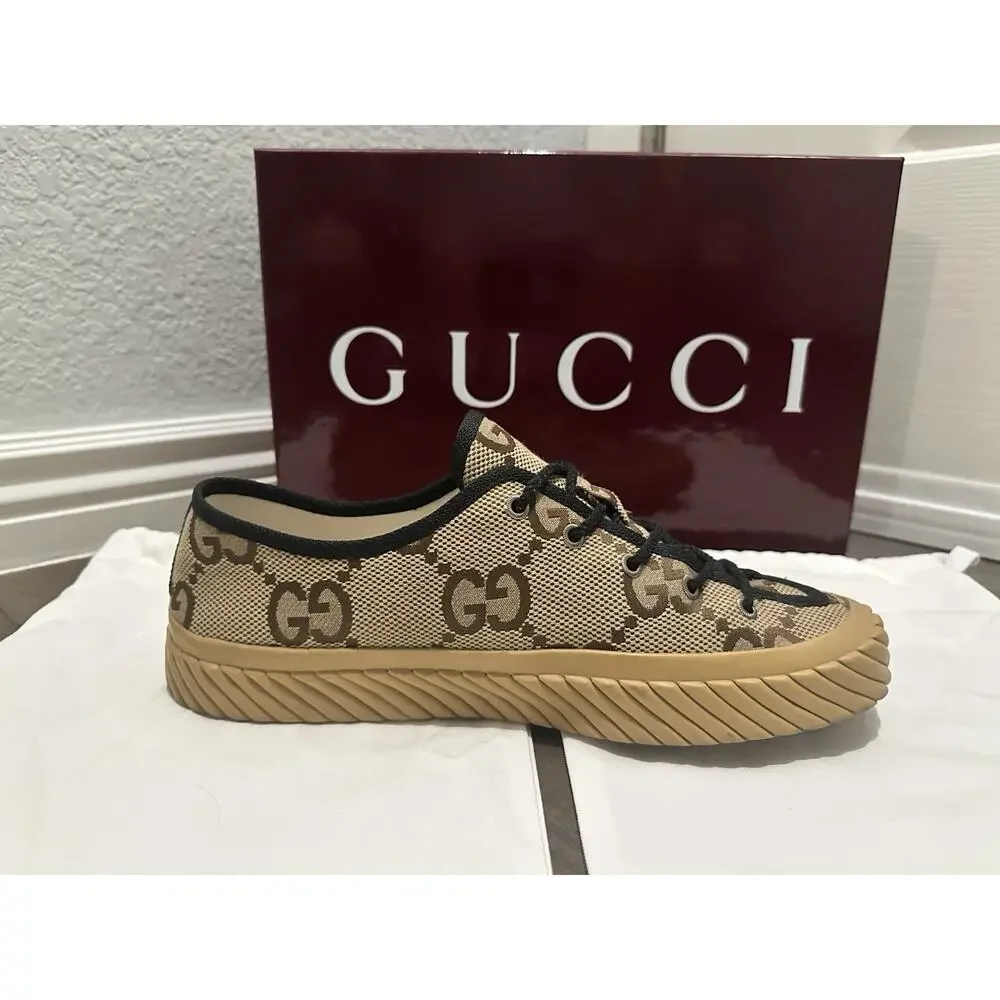 AUTHENTIC GUCCI MAXI LOWTOP SNEAKER 703031 GG SZ 10 (fits USA 11)